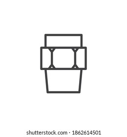Plumbing pipe connector line icon. linear style sign for mobile concept and web design. Plumbing coupling outline vector icon. Symbol, logo illustration. Vector graphics