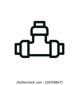 Plumbing Pipe Fittings Isolated Icon, PVC Tube Fitting Vector Icon With Editable Stroke