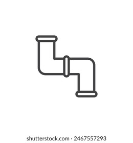 Plumbing pipe line icon. linear style sign for mobile concept and web design. Elbow pipe outline vector icon. Symbol, logo illustration. Vector graphics