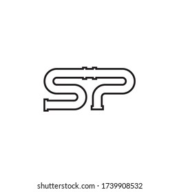 Plumbing Pipe S P Lines Logo Vector