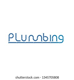 Plumbing Pipe Typography Logo