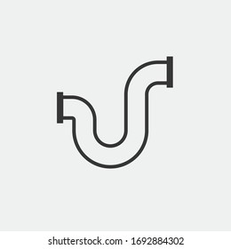 Rohrleitungsbau und Verbindungsleitung mit Vektorsymbol
