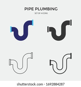 construcción y conexión de tuberías de conjunto de iconos vectoriales de tuberías