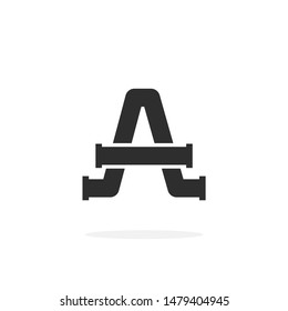 Plumbing Pipe Vector Letter A. A Plumbing Design Vector