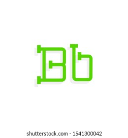 Plumbing Pipe Vector Letter B. B Plumbing Design Vector