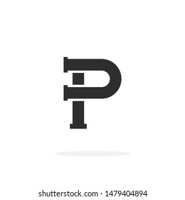 Plumbing Pipe Vector Letter P. P Plumbing Design Vector