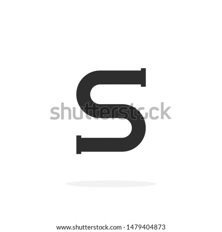 Plumbing Pipe Vector Letter S. S Plumbing Design Vector