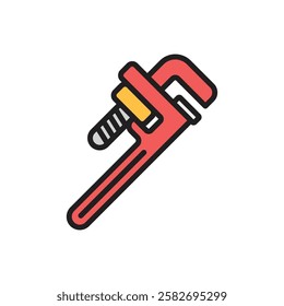 Plumbing Pipe Wrench Icon Vector Illustration