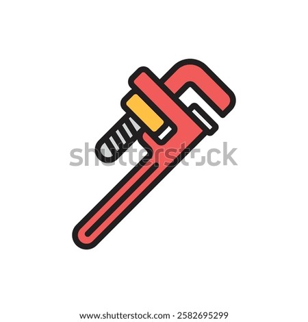 Plumbing Pipe Wrench Icon Vector Illustration