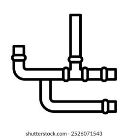 Tubos encanamento ícone linha vetor ilustração