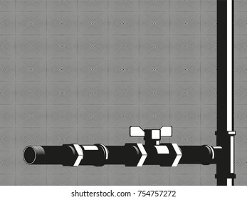 Plumbing pipes and joints on a certain background. Vector illustration.