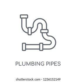 plumbing pipes linear icon. Modern outline plumbing pipes logo concept on white background from Construction collection. Suitable for use on web apps, mobile apps and print media.