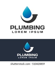 Plumbing pipes. Plumbing logo. Plumbing icon. Plumbing logo template. Plumbing service. Elements for brand Identity. Business card. Vector logo template. Drop logo. Drop icon.