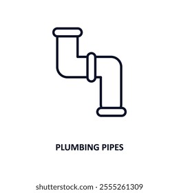 plumbing pipes outline icon.  Thin line icon from construction tools collection. Editable vector isolated on white background