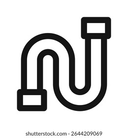 Plumbing pipes UI icon, plumbing pipe simple line user interface vector symbol