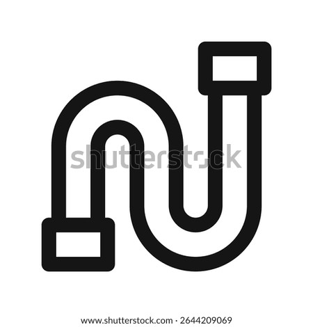 Plumbing pipes UI icon, plumbing pipe simple line user interface vector symbol