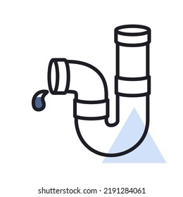 Rohrleitungen, Vektorsymbol. Bau, Reparatur und Bau. Graph-Symbol für Ihr Website-Design, Logo, App, Benutzeroberfläche