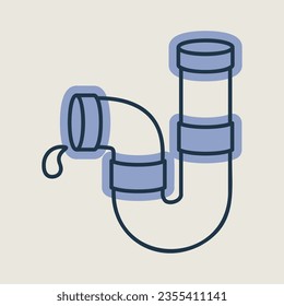 Plumbing pipes vector icon. Construction, repair and building. Graph symbol for your web site design, logo, app, UI