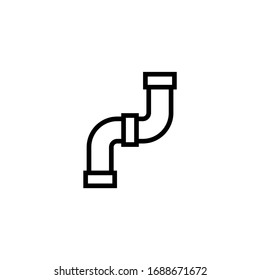 Plumbing pipes vector icon in linear, outline icon isolated on white background