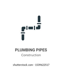 Plumbing pipes vector icon on white background. Flat vector plumbing pipes icon symbol sign from modern construction collection for mobile concept and web apps design.