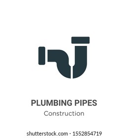Plumbing pipes vector icon on white background. Flat vector plumbing pipes icon symbol sign from modern construction collection for mobile concept and web apps design.