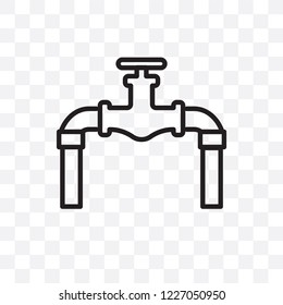 plumbing pipes vector linear icon isolated on transparent background, plumbing pipes transparency concept can be used for web and mobile