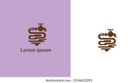 Encanamento Tubulação Waterworks Sistema de drenagem ilustração de design de logotipo exclusivo