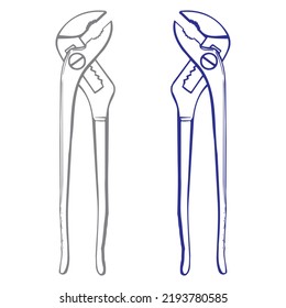 Plumbing Pliers Tool Vector illustration
