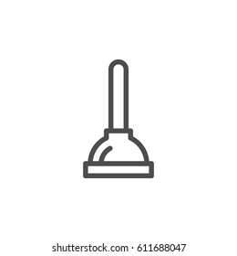 Plumbing plunger line icon