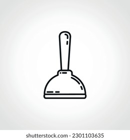 Plumbing plunger line icon. plunger linear icon.