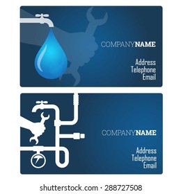 Plumbing Repair Business Card, Vector