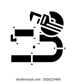 plumbing repair glyph icon vector. plumbing repair sign. isolated contour symbol black illustration
