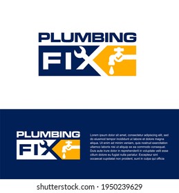 Plumbing Repair Logo Design Plumbing Fix Stock Vector (Royalty Free ...