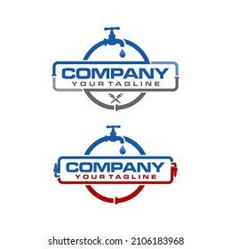 plumbing repair logo with two options