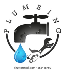 Plumbing repair and maintenance symbol for business