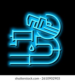 plumbing repair neon light sign vector. plumbing repair illustration