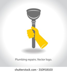 Plumbing repairs. Vector logo 4
