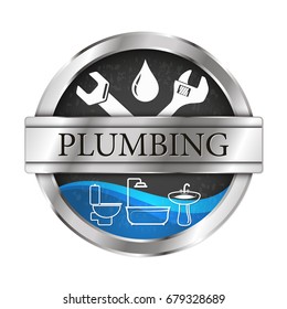 Plumbing and running water vector illustration of repairs and maintenance