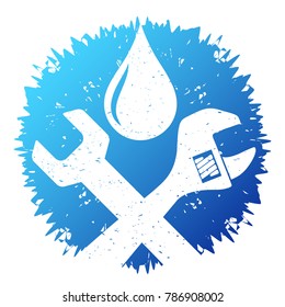 Plumbing and running water vector illustration of repairs and maintenance