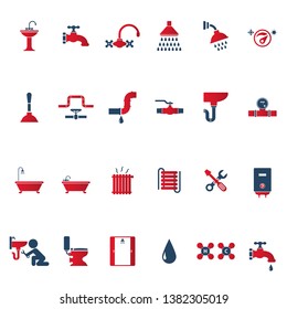 Plumbing And Sanitary Vector Icon Set