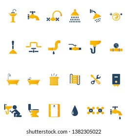 Plumbing And Sanitary Vector Icon Set