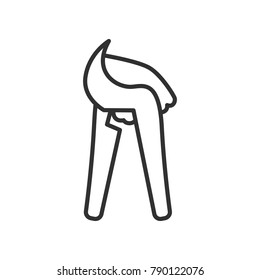 plumbing scissors. pipe cutting pliers. linear icon. Line with Editable stroke