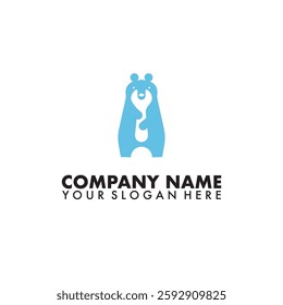 plumbing service bear logo vector