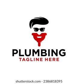 Plumbing service company logo, plumbing logo with a unique character icon concept, a plumbing logo that stands out from other plumbing companies template