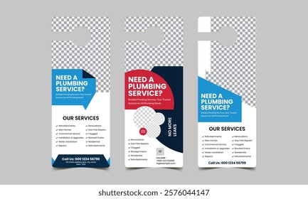 plumbing service door hanger template design