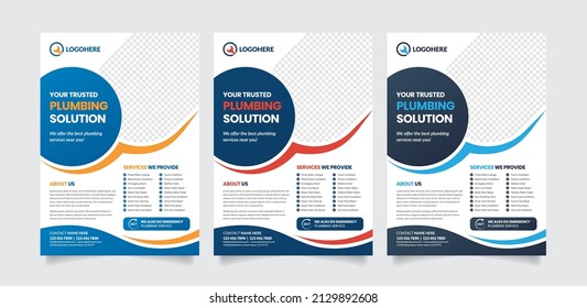 Plumbing Service Flyer Design Template