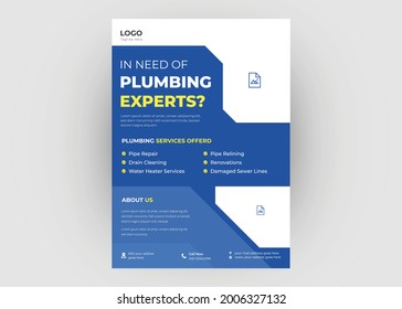 Plumbing service flyer template. Plumbing flyer poster leaflet design.
interior fixing flyer template design.