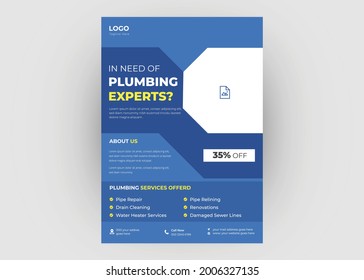 Plumbing service flyer template. Plumbing flyer poster leaflet design.
interior fixing flyer template design.