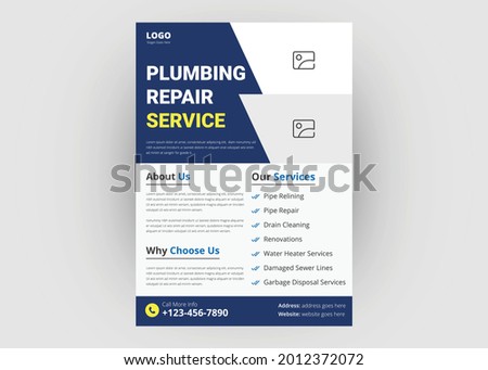 Plumbing service flyer template. Plumbing flyer poster leaflet design.
interior fixing flyer template design.