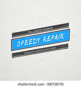 Plumbing service. Home repairs. Repair and maintenance of buildings. Monochrome typographic labels, stickers, logos and badges. Flat vector illustration